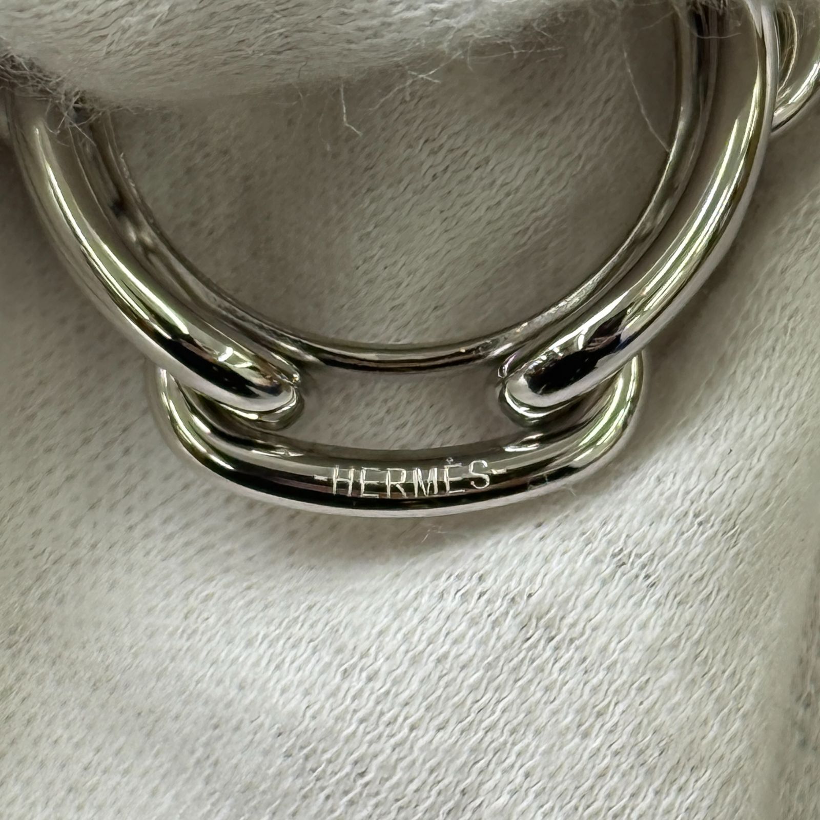 鑑定済み【 美品 】エルメス 《 レガート 》 シルバー 90 スカーフ