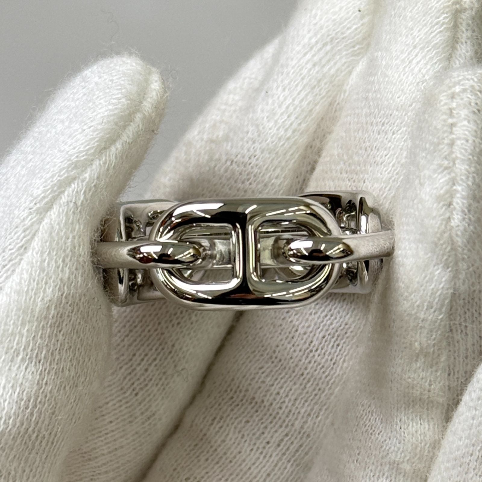 鑑定済み【 美品 】エルメス 《 レガート 》 シルバー 90 スカーフ