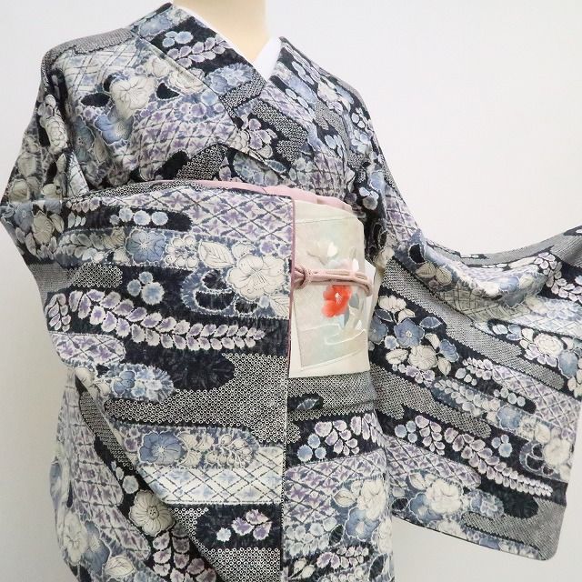 ✾まめ藤✾m2110＊美品 正絹 辻が花 トールサイズ 小紋 - メルカリ