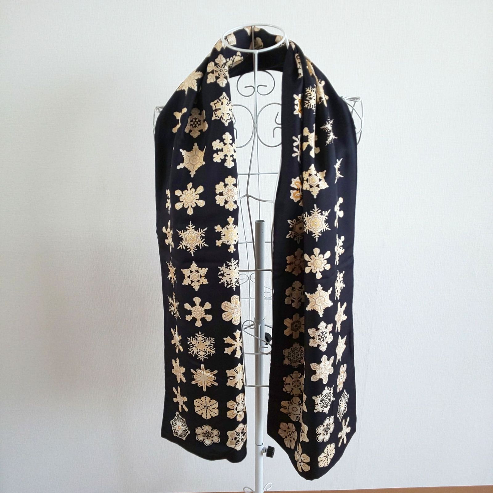 1112C-05 HERMES エルメス シルク アンゴラ マフラー ストール 雪の