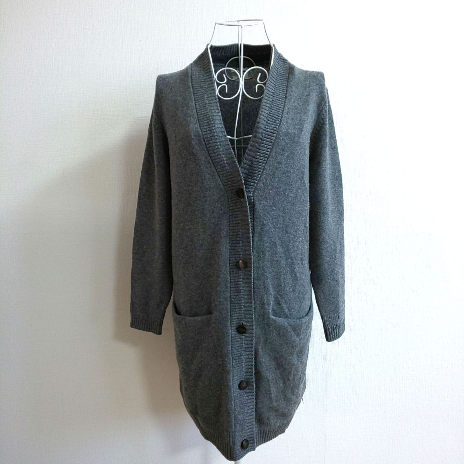 ✨ カシミヤ100% HERMES エルメス ロングカーディガンL ✨ カシミヤ100