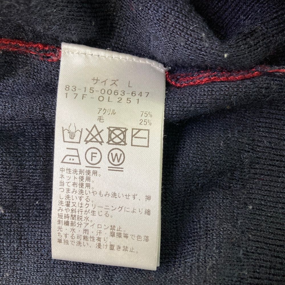 サイズ：L BEAMS GOLF ビームスゴルフ ウール混 ニットセーター 星 総