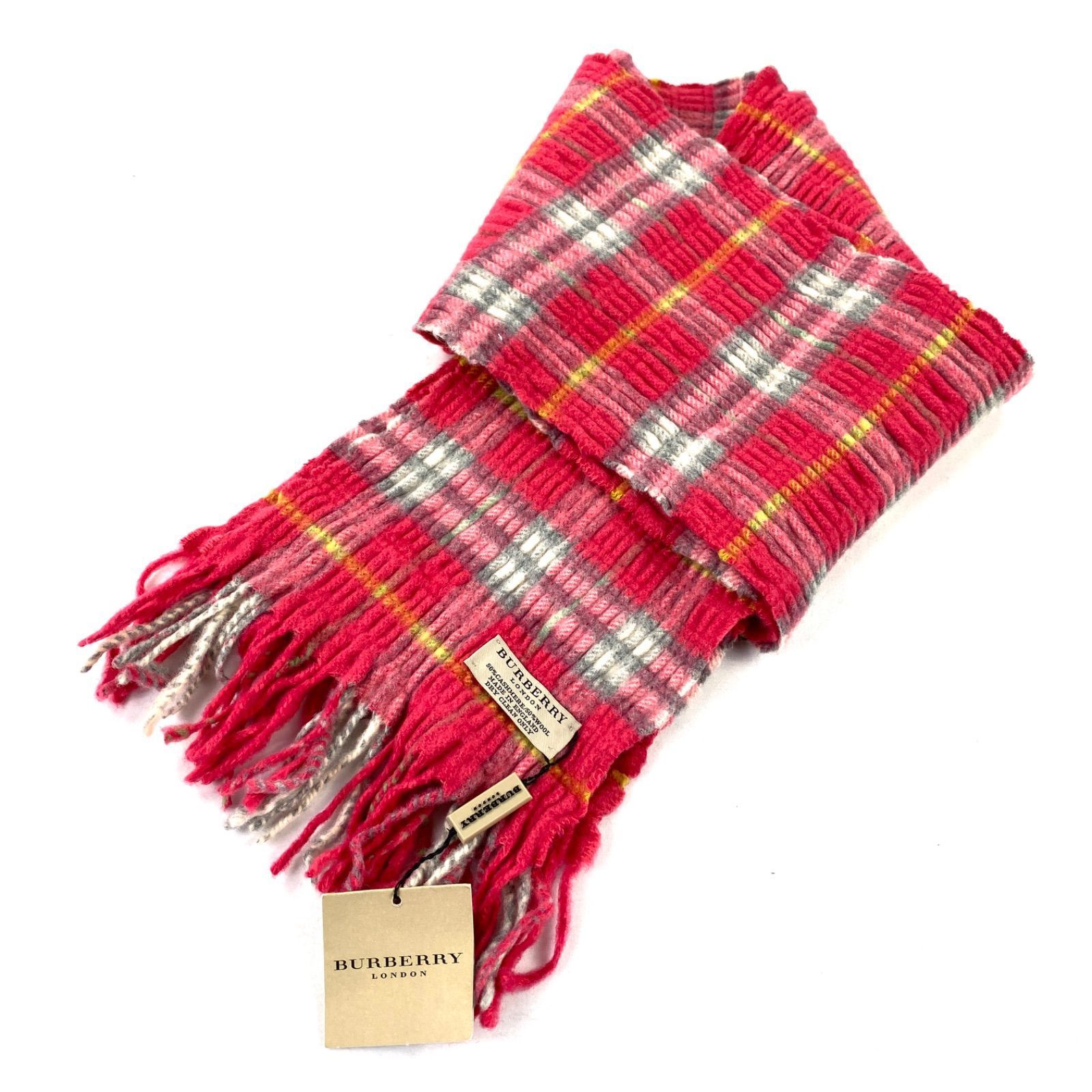 新品タグ付き バーバリーロンドン スコットランド製 カシミア ウール マフラー BURBERRY LONDON バーバリー ロンドン スコットランド製 チェック