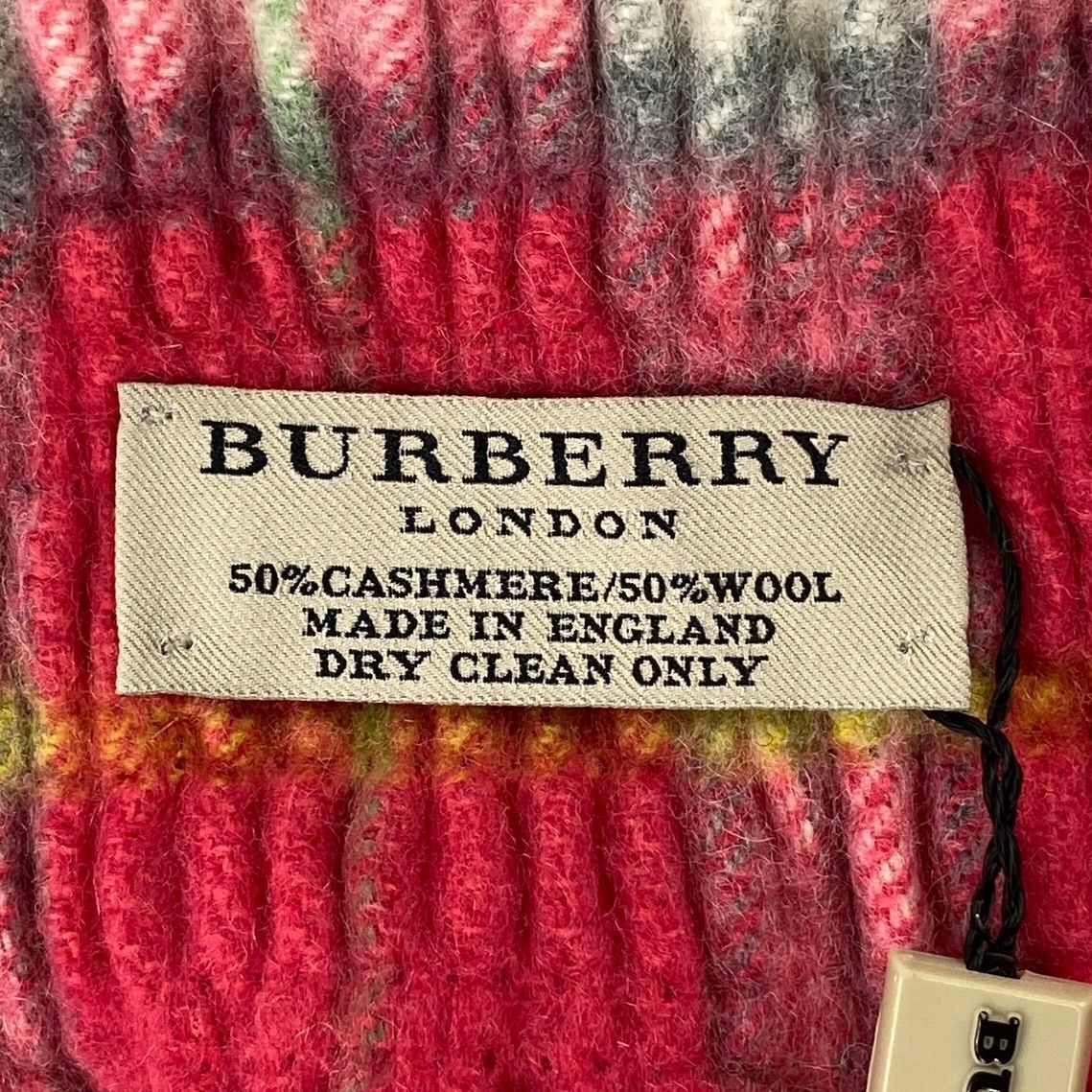 t1620 バーバリーロンドンマフラー カシミア／ウール ワッフルチェック