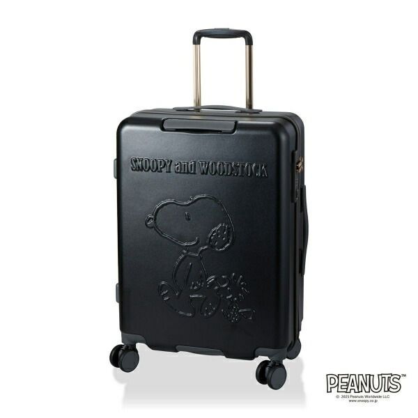 スヌーピー ウッドストック ジッパータイプ スーツケース 50L ブラック キャリーケース SNOOPY