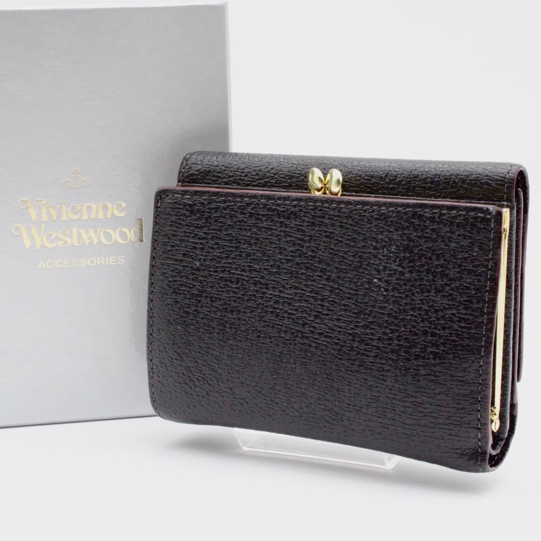 【極美品】Vivienne エグゼクティブ がま口財布 三つ折り財布 ブラック 極美品】Vivienne エグゼクティブ がま口財布 三つ折り財布 ブラック
