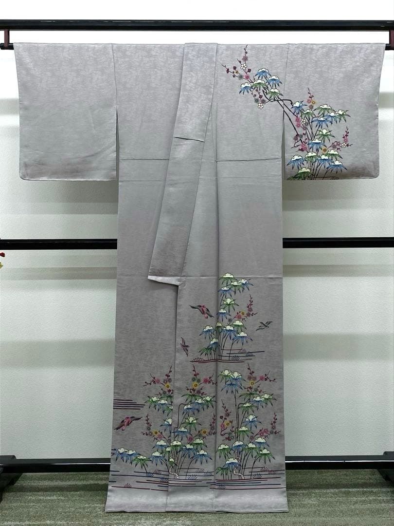 城間栄順 本場琉球紅型 訪問着 紋意匠 正絹 躾糸付き ガード加工済