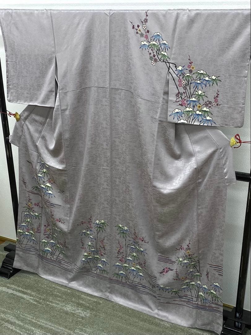 城間栄順 本場琉球紅型 訪問着 紋意匠 正絹 躾糸付き ガード加工済 