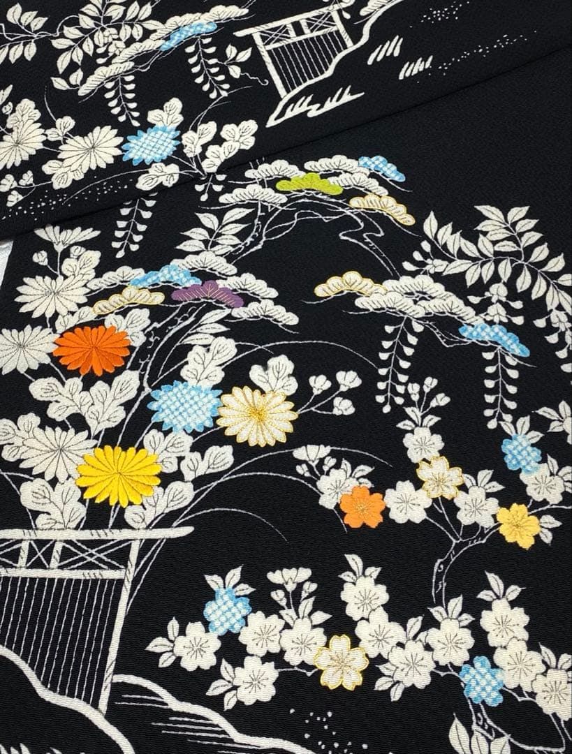 京友禅 手描き 九寸名古屋帯 鬼しぼちりめん 刺繍 金駒 正絹 K644 