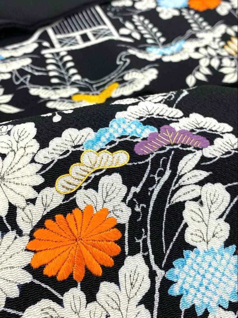 竹笹 洒落袋帯 金彩 手描き 鬼しぼちりめん 正絹 Q1180 竹笹 洒落袋帯 金彩 手描き 鬼しぼちりめん 正絹 Q1180