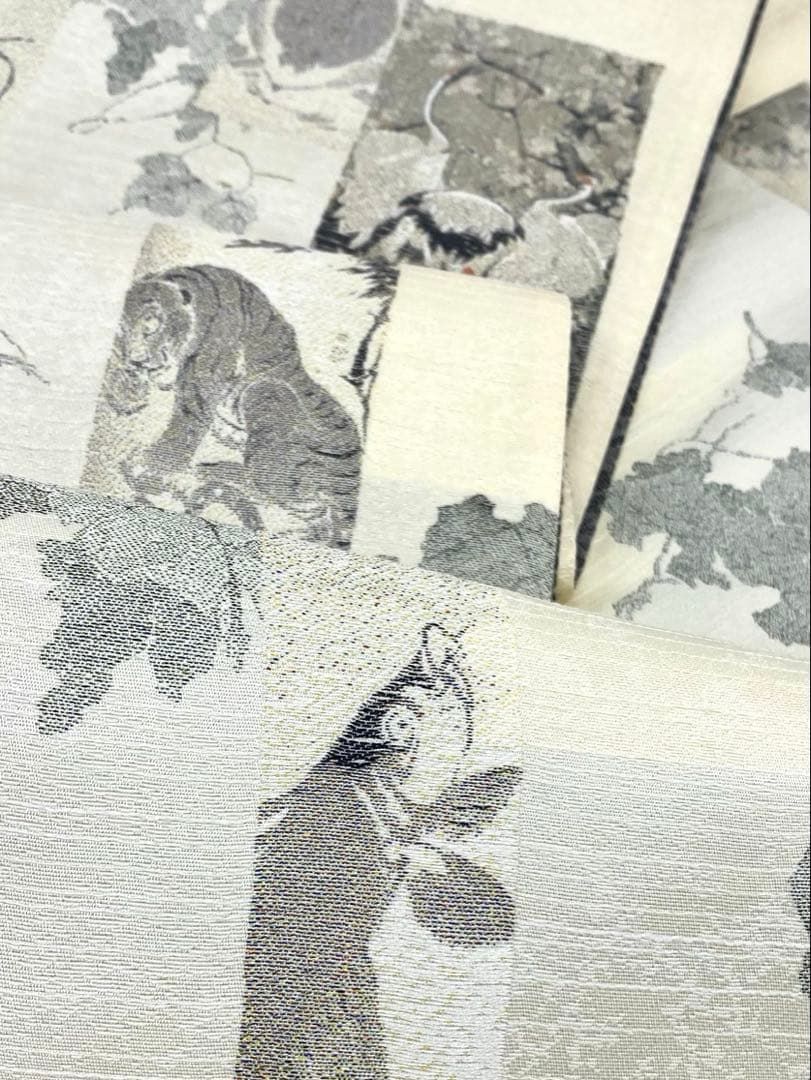 伊藤若沖 全通 袋帯 若冲水墨図絵巻 画遊人 葡萄 虎 鶴 鯉 正絹 伊藤若沖 全通 袋帯 若冲水墨図絵巻 画遊人 葡萄 虎 鶴 鯉 正絹 - メルカリ