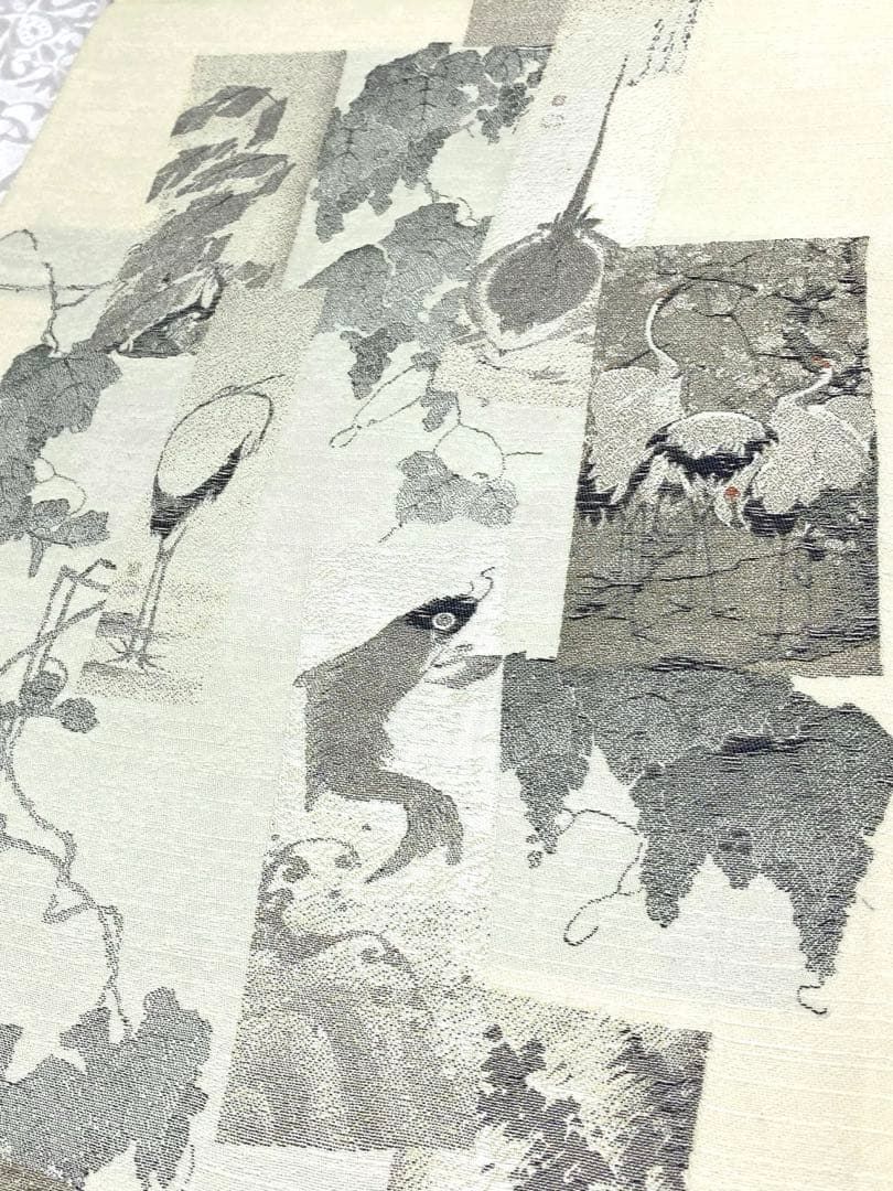 伊藤若沖 全通 袋帯 若冲水墨図絵巻 画遊人 葡萄 虎 鶴 鯉 正絹 伊藤若沖 全通 袋帯 若冲水墨図絵巻 画遊人 葡萄 虎 鶴 鯉 正絹 - メルカリ