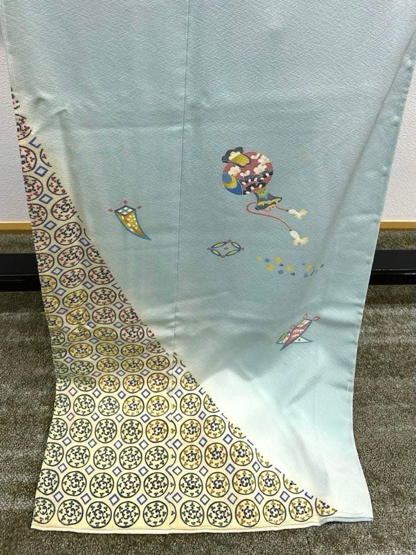 加賀友禅 松下信幸 落款入 訪問着 仮絵羽 未仕立て品 「割付宝づくし 
