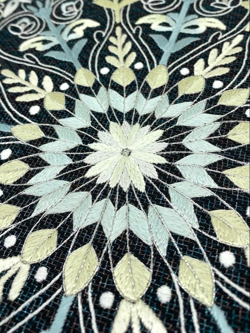 絽刺し 手刺繍 手刺し 全通 袋帯 大華紋 金糸 正絹 Q793 絽刺し 手刺繍 手刺し 全通 袋帯 大華紋 金糸 正絹 Q793