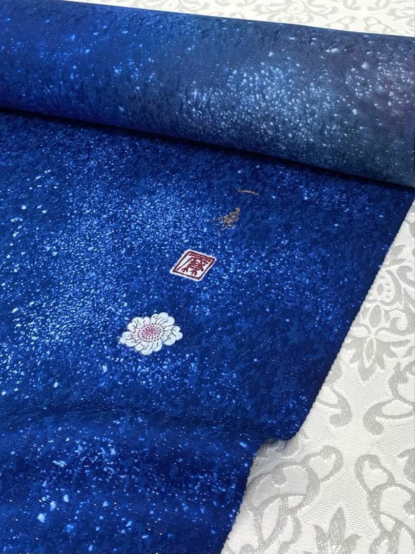 吉野一廉 銀通し 小紋 反物 正絹 着尺 落款入 作家物 No.47 - メルカリ