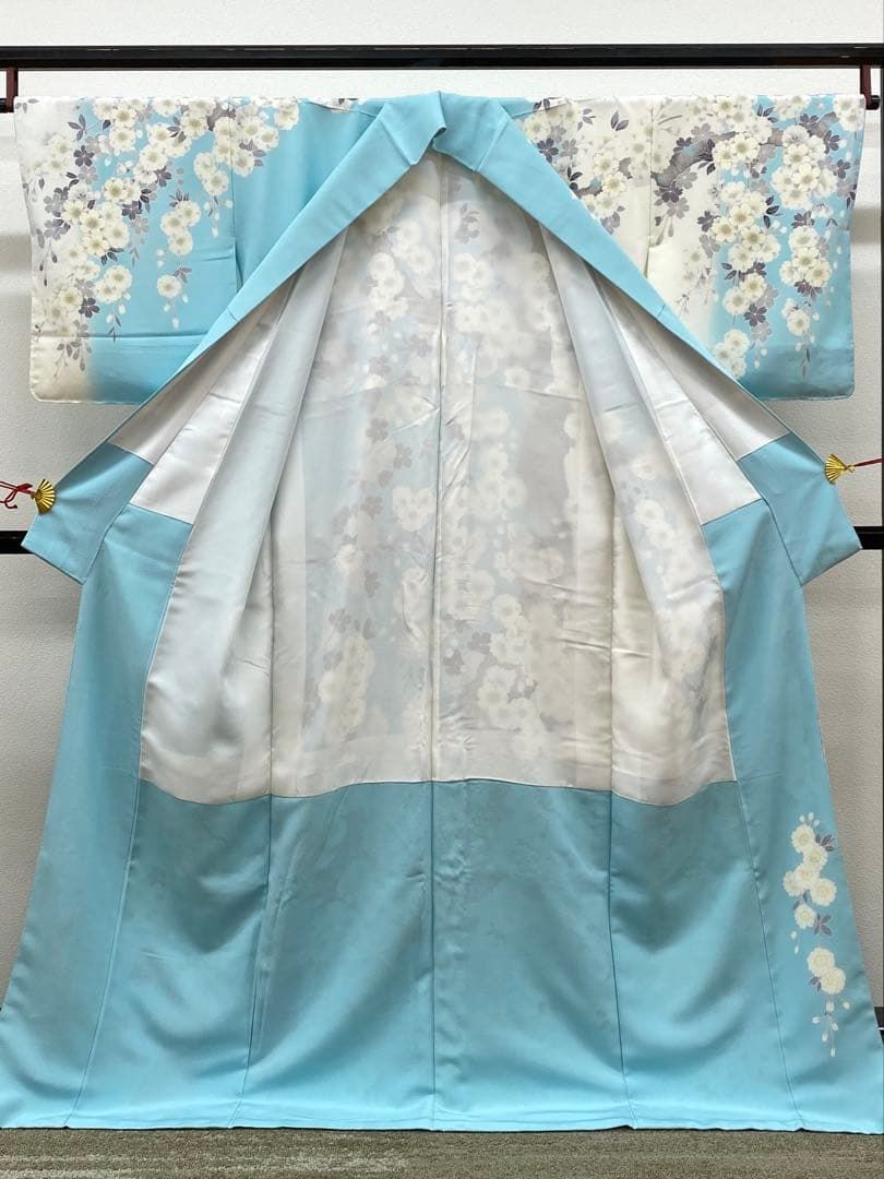 吉澤友禅 十日町 訪問着 金駒 金彩 桜尽くし 正絹 躾糸付き K635