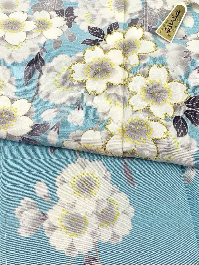 吉澤友禅 十日町 訪問着 金駒 金彩 桜尽くし 正絹 躾糸付き 吉澤友禅 十日町 訪問着 金駒 金彩 桜尽くし 正絹 躾糸付き K635