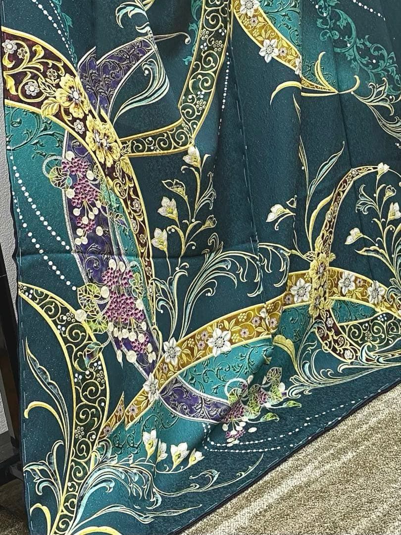 jewel 訪問着 豪華 銀通し 仮絵羽 未仕立て品 八掛付き 正絹 大衆演劇