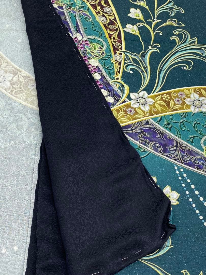 jewel 訪問着 豪華 銀通し 仮絵羽 未仕立て品 八掛付き 正絹 大衆演劇