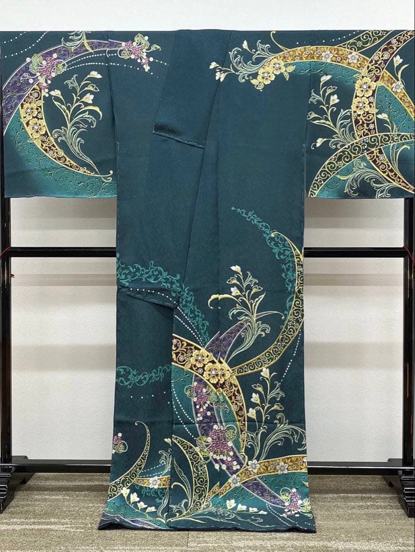 jewel 訪問着 豪華 銀通し 仮絵羽 未仕立て品 八掛付き 正絹 大衆演劇