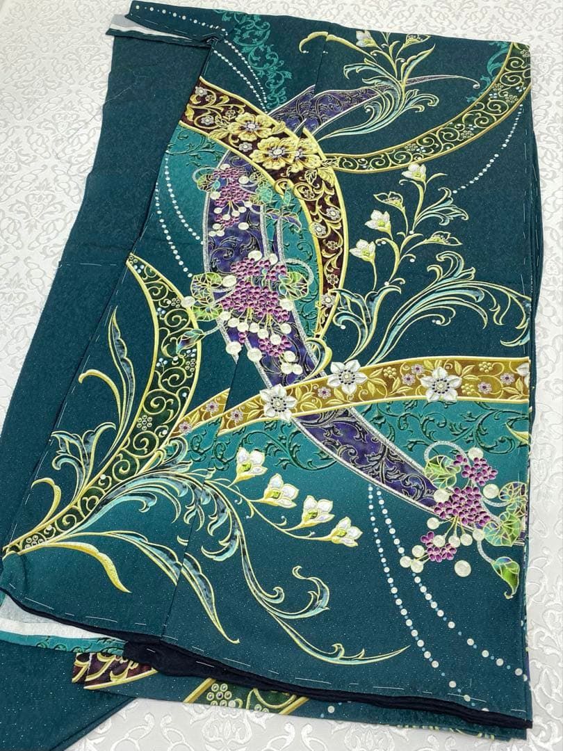 jewel 銀通し 訪問着 仮絵羽 未仕立て品 舞台衣装 大衆演劇 正絹 八掛付 jewel 銀通し 訪問着 仮絵羽 未仕立て品 舞台衣装 大衆演劇 正絹 八掛