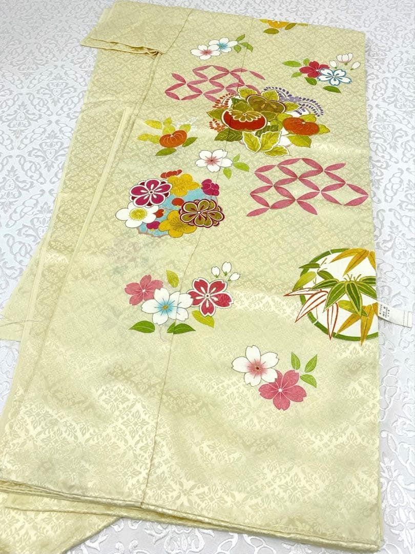 千總謹製 落款入 振袖 「誰が袖好み」仮絵羽 未仕立て品 刺繍 金駒 金彩 正絹 千總謹製 落款入 振袖 「誰が袖好み」仮絵羽 未仕立て品 刺繍 金駒