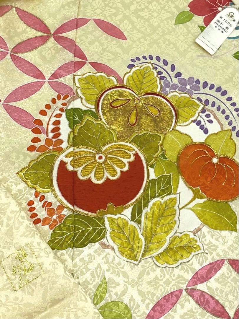 千總謹製 落款入 振袖 「誰が袖好み」仮絵羽 未仕立て品 刺繍 金駒 金彩 正絹 千總謹製 落款入 振袖 「誰が袖好み」仮絵羽 未仕立て品 刺繍 金駒