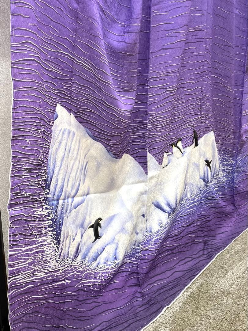 ペンギン 氷山 訪問着 豪華 銀通し 仮絵羽 未仕立て品 八掛付