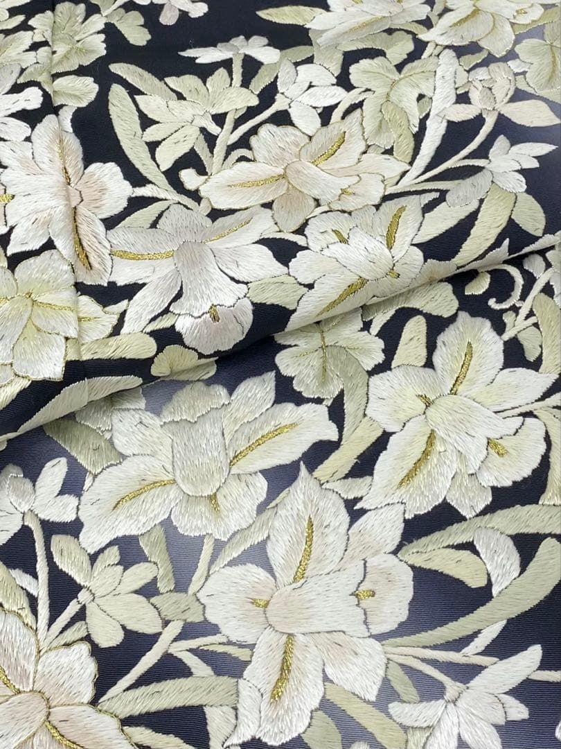 総刺繍 手刺繍 訪問着 カトレア 金糸 正絹 躾糸付き K606 - メルカリ