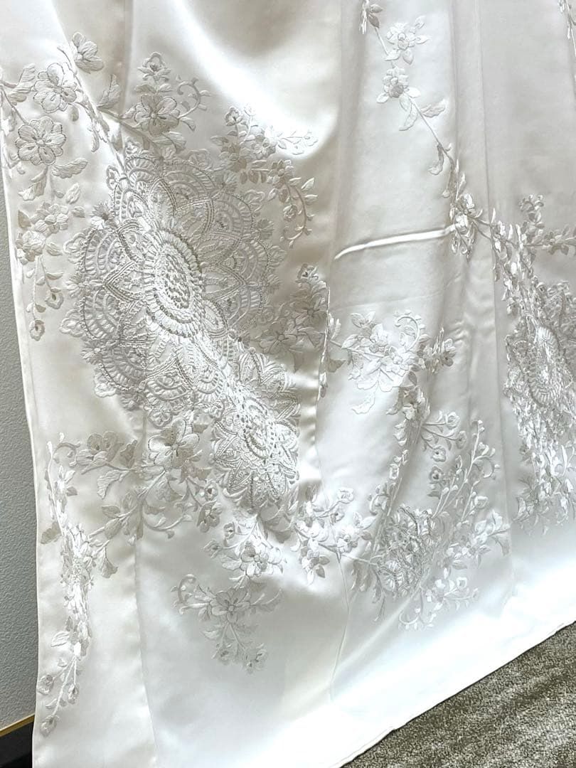 総刺繍 手刺繍 相良刺繍 訪問着 銀駒 銀糸 正絹 躾糸付き 総刺繍 手刺繍 相良刺繍 訪問着 銀駒 銀糸 正絹 躾糸付き K603 - メルカリ