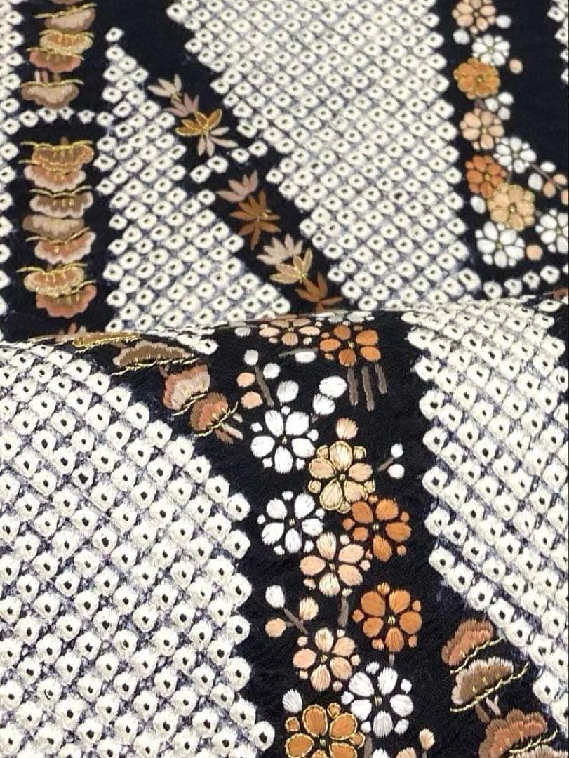 本疋田 手刺繍 九寸名古屋帯 絞り 松竹梅 正絹 H736 - メルカリ