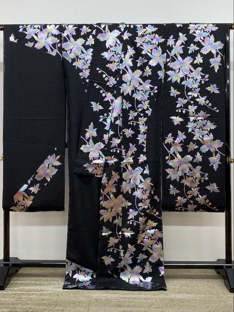 振袖 仮絵羽 舞台衣装 金彩 紋意匠 藤 蝶 正絹 未仕立て品 八掛付き 振袖 仮絵羽 舞台衣装 金彩 紋意匠 藤 蝶 正絹 未仕立て品 八