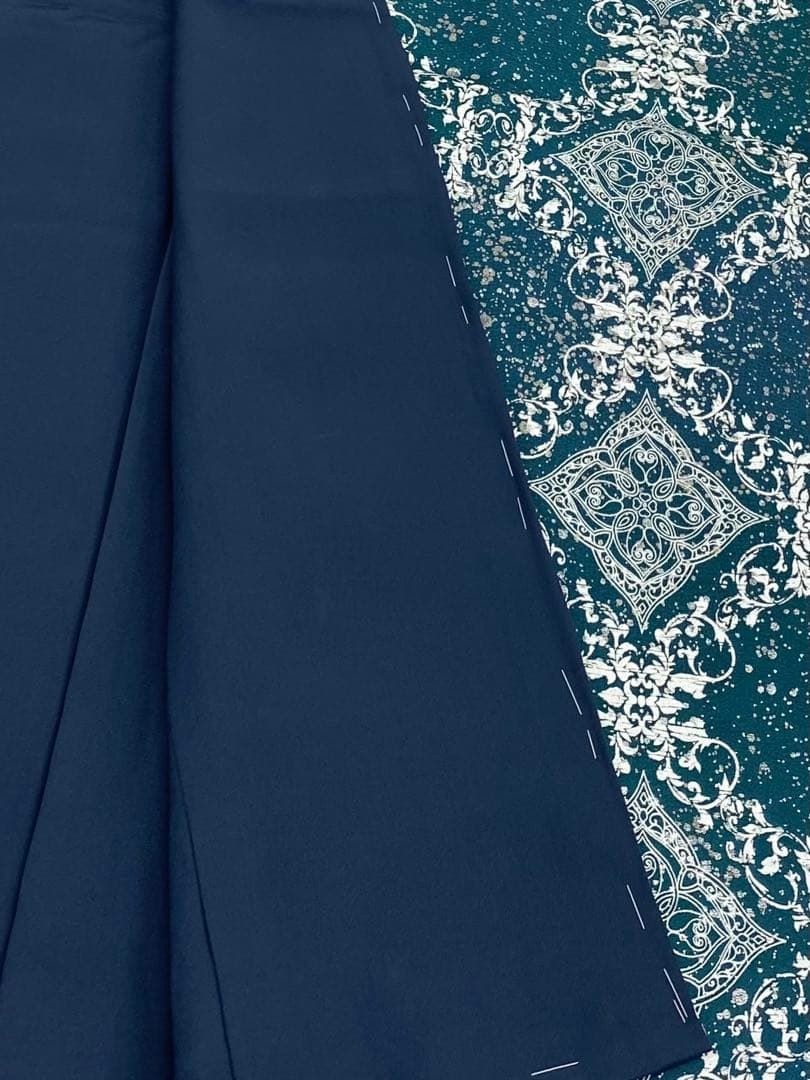 訪問着 未仕立て品 仮絵羽 銀通し 正絹 八掛付き 大衆演劇 舞台衣装 訪問着 仮絵羽 未仕立て品 横段 銀彩 正絹 八掛付き 舞台衣装 大衆演劇