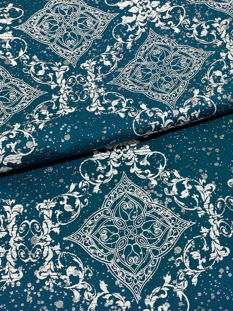 訪問着 仮絵羽 未仕立て品 横段 銀彩 正絹 八掛付き 舞台衣装 大衆演劇