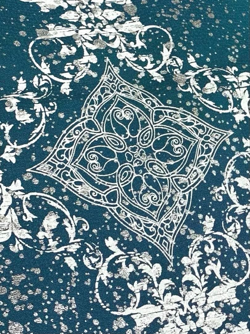 訪問着 仮絵羽 未仕立て品 横段 銀彩 正絹 八掛付き 舞台衣装 大衆演劇