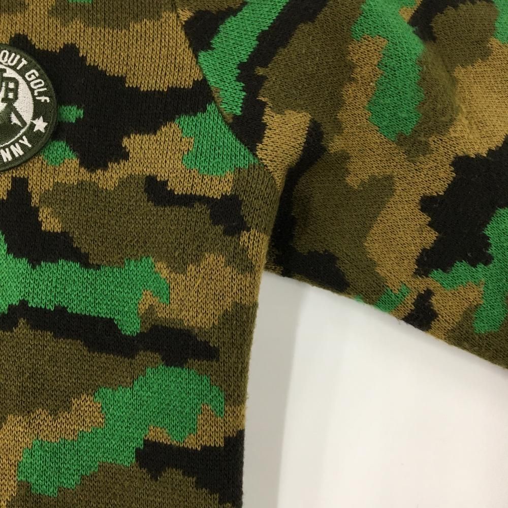 ジャックバニー ニットジャケット ブラウン×グリーン 迷彩柄 カモフラ