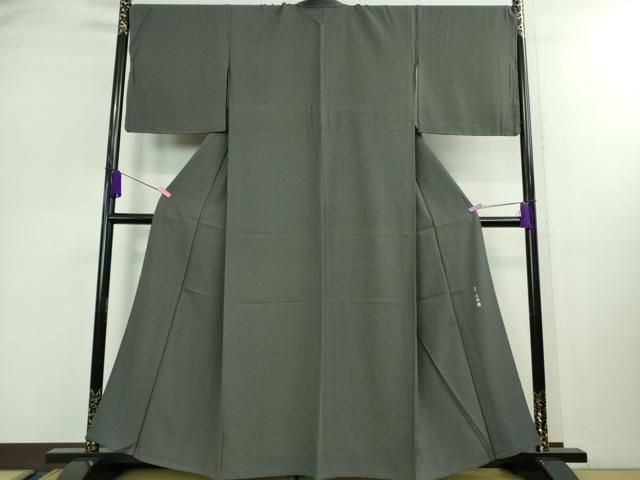 平和屋着物■極上　染士：服部光擴　江戸小紋　単衣　極型小紋　角通し　墨色×鈍色　反端付き　逸品　未使用　DZAB0359kh5 平和屋着物□極上 染士：服部光擴 江戸小紋 単衣 極型小紋 角通し 墨色