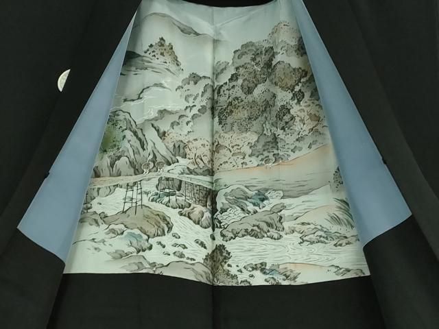 平和屋着物 上 男性 黒紋付 長羽織セット kh 5