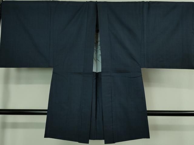 平和屋着物■極上　男性　本場大島紬　アンサンブル　長羽織　100亀甲　総詰め　濃藍色　逸品　DZAB0432kh5 平和屋着物□極上 男性 本場大島紬 アンサンブル 長襦袢(袷)・長羽織