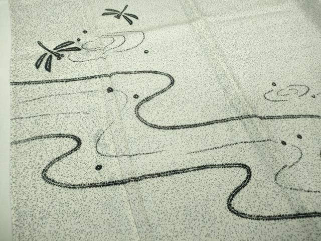 平和屋着物■極上　夏物　訪問着　流水に蜻蛉　さが美扱い　逸品　未使用　DZAB0578kh5 平和屋着物□極上 夏物 訪問着 流水に蜻蛉 さが美扱い 逸品 未使用