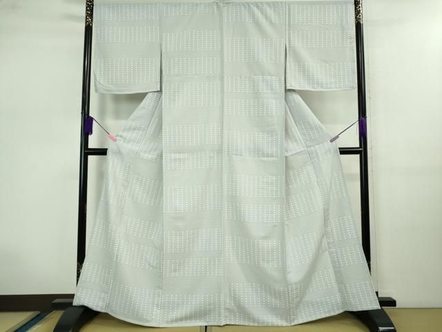 平和屋着物■極上　森英恵・HANAE MORI　小紋　単衣　菱横段文　やまと誂製　洗える着物　逸品　未使用　DZAB0607kh5 平和屋着物□極上 森英恵・HANAE MORI 小紋 単衣 菱横段文 やまと誂製