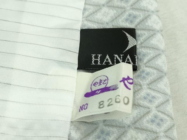 平和屋着物□極上 森英恵・HANAE MORI 小紋 単衣 菱横段文 やまと誂製