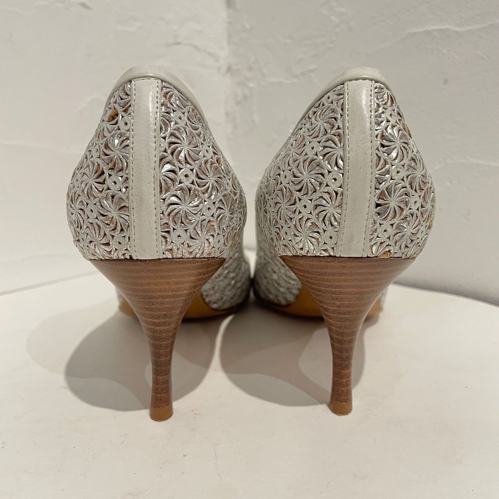 Chloe クロエ パンプス サイズ36 ヒール約7cm リボン シルバー ヒール 
