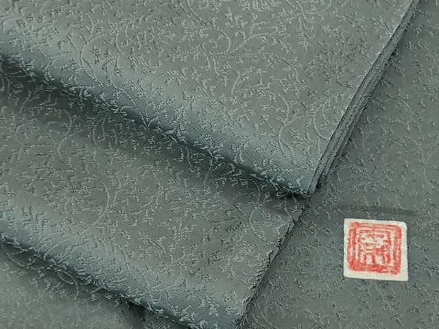 平和屋着物■極上　京都・西陣　織元ブランド　泰流舎　色無地　お召地　唐草地紋　枯野色　逸品　未使用　DZAB1712kh5 平和屋着物□極上 京都・西陣 織元ブランド 秦流舎 お召 花唐草地紋 色