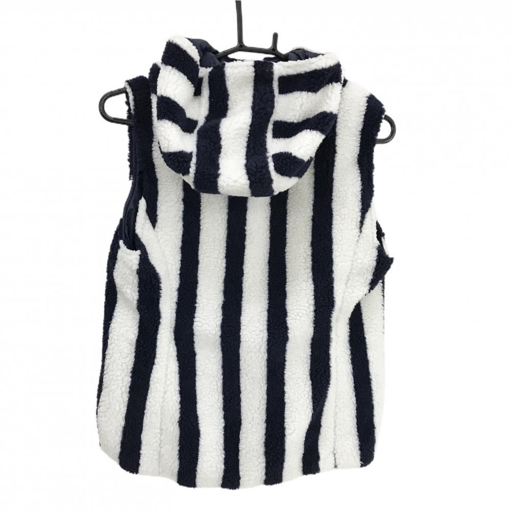 超美品】キャロウェイ 中綿ボアベスト 購入 白×ネイビー ストライプ