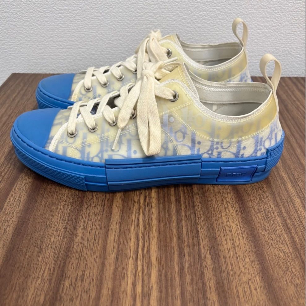 ☆定価約12万 DIOR B23 Low Top Sneaker WHITE BLUE ディオール B23
