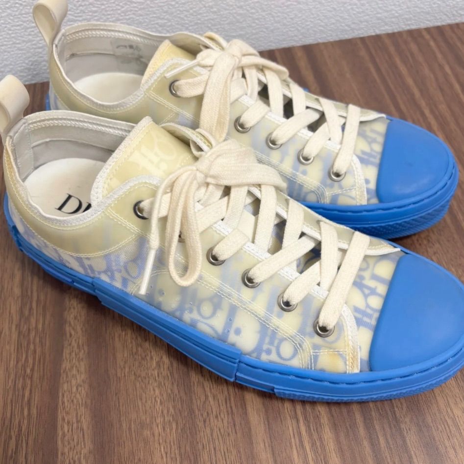 ☆定価約12万 DIOR B23 Low Top Sneaker WHITE BLUE ディオール B23