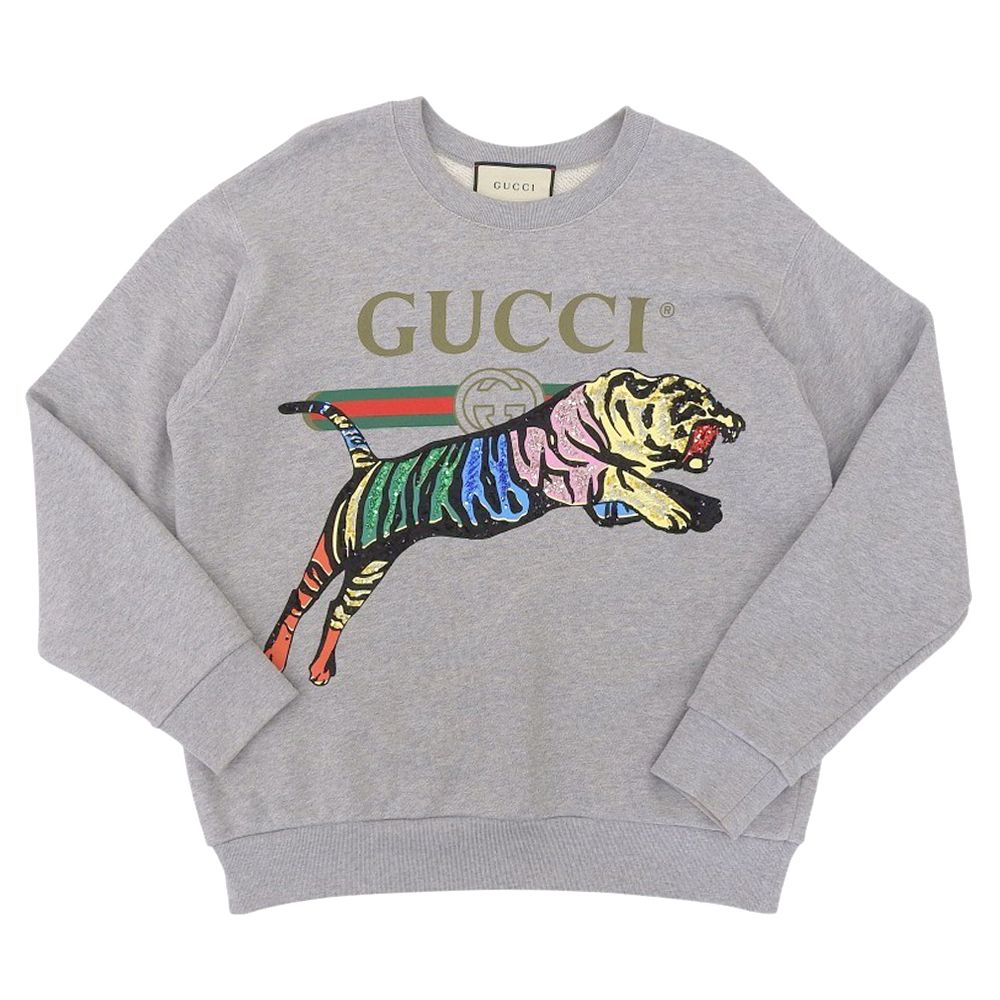 GUCCI グレー レオパード トレーナー GUCCI グレー レオパード トレーナー
