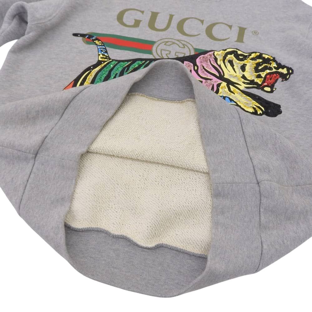 本物保証】 超美品 グッチ GUCCI タイガーロゴ トレーナー