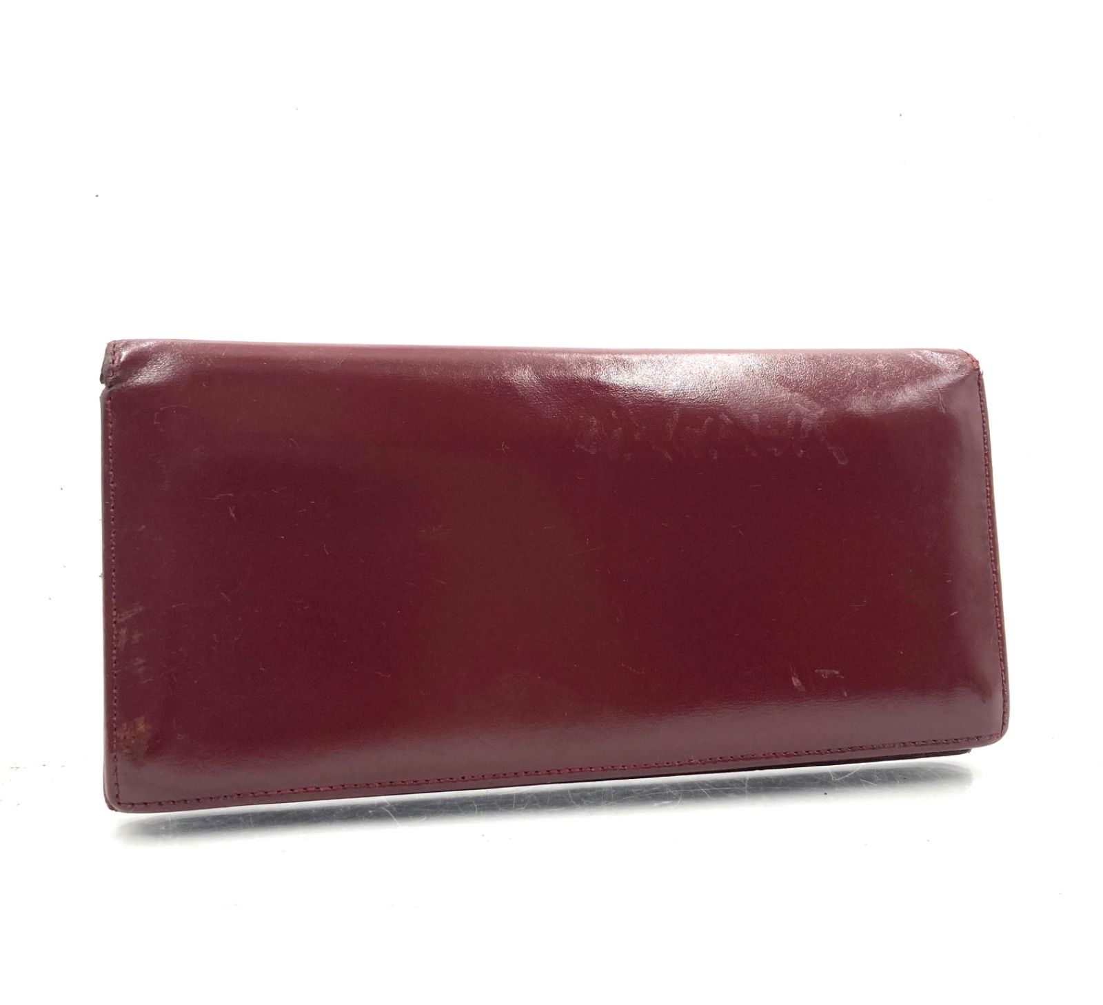 Cartier カルティエ PASHA de パシャドゥカルティエ 長財布 ロングウォレット 二つ折り レザー ボルドー ゴールド金具 ロゴ フランス製 刻印あり